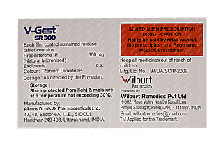 V Gest 300 MG Tablet Sr 10