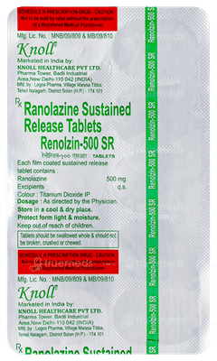 Renolzin 500 Sr Tablet 10 Renolzin 500 Sr Tablet 10