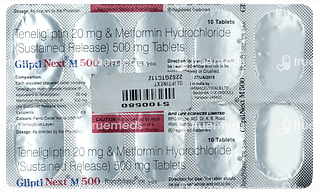 Gliptinext M 20/500 MG Tablet Sr 10