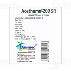 Acethama 200 Mg Tablet Sr 10