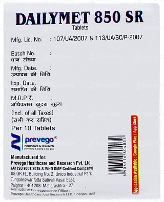 Dailymet 850 Sr Tablet 10
