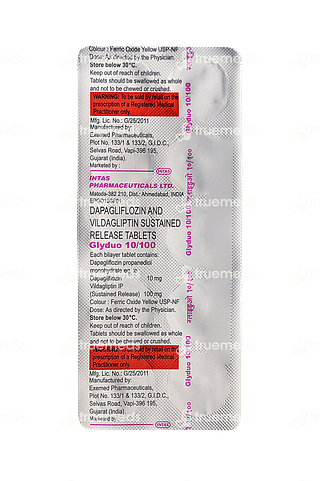 Glyduo 10/100 MG Tablet Sr 10