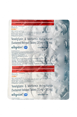 Eliptin M 20/500 MG Tablet Sr 15