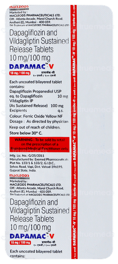 Dapamac V 10mg/100mg Tablet 10 Dapamac V 10mg/100mg Tablet 10