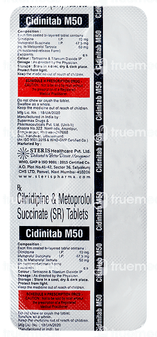 Cidinitab M 50/10 MG Tablet Sr 10