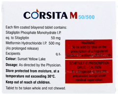 Corsita M 50/500 Tablet Pr 10 Corsita M 50/500 Tablet Pr 10