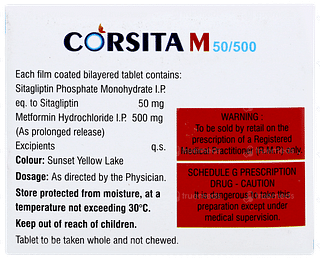 Corsita M 50/500 Tablet Pr 10