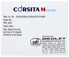 Corsita M 50/500 Tablet Pr 10 Corsita M 50/500 Tablet Pr 10