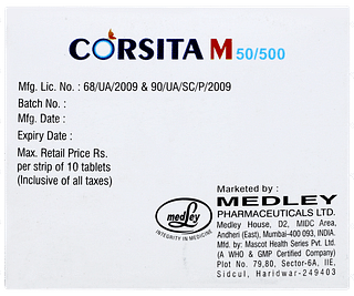 Corsita M 50/500 Tablet Pr 10