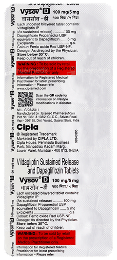 Vysov D 100mg/5mg Tablet 10 Vysov D 100mg/5mg Tablet 10