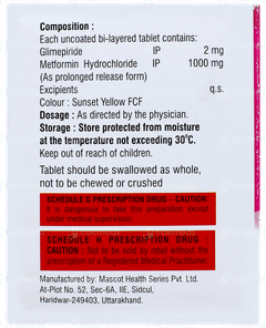Glidum Mf 2 1000sr Tablet 10 Glidum Mf 2 1000sr Tablet 10