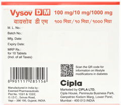 Vysov Dm 100Mg/10Mg/1000Mg Tablet 10 Vysov Dm 100Mg/10Mg/1000Mg Tablet 10