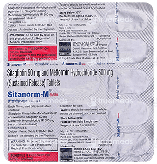 Sitanorm M 50/500 Tablet Sr 15