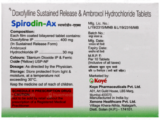Spirodin Ax Tablet Sr 10