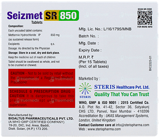 Seizmet Sr 850 MG Tablet 15