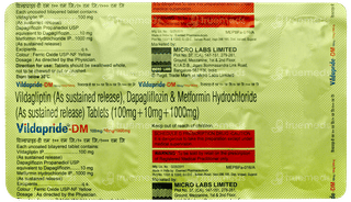 Vildapride Dm 100mg/10mg/1000mg Tablet 10