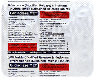 Gliclaglaze Met 60/500 MG Tablet Sr 15