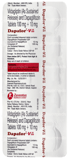 Dapafor V 10/100 Tablet 10 Dapafor V 10/100 Tablet 10