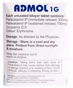 Admol 1000 Mg Tablet 10 Admol 1000 Mg Tablet 10