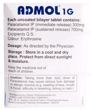 Admol 1000 Mg Tablet 10