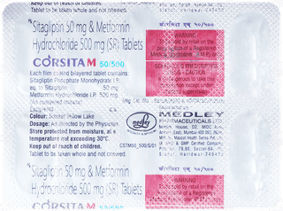 Corsita M 50/500 Tablet Sr 10