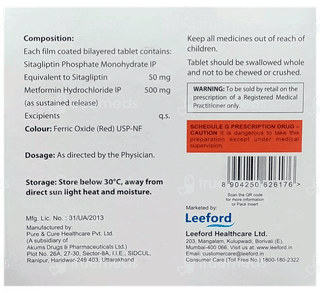 Sitaliptin 50 M Sr Tablet 15