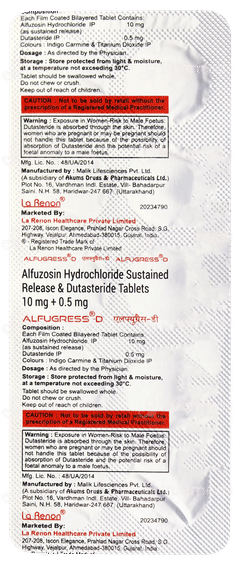 Alfugress D Tablet Sr 10