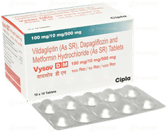Vysov Dm 100Mg/10Mg/500Mg Tablet 10 Vysov Dm 100Mg/10Mg/500Mg Tablet 10