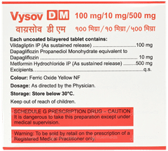 Vysov Dm 100Mg/10Mg/500Mg Tablet 10 Vysov Dm 100Mg/10Mg/500Mg Tablet 10