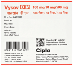 Vysov Dm 100Mg/10Mg/500Mg Tablet 10 Vysov Dm 100Mg/10Mg/500Mg Tablet 10