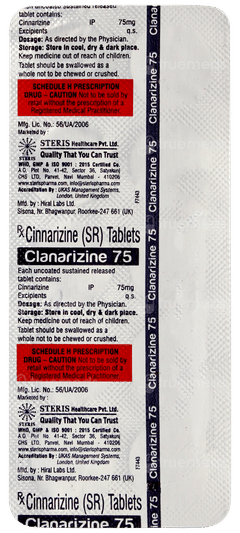 Clanarizine 75 Tablet 10