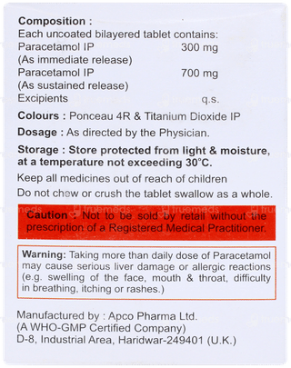 Paracors 1000 Sr Tablet 10