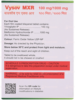 Vysov Mxr 100Mg/1000Mg Tablet 15 Vysov Mxr 100Mg/1000Mg Tablet 15