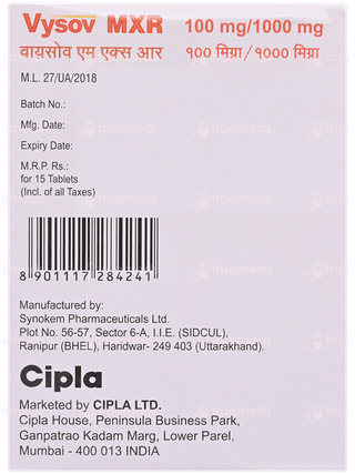 Vysov Mxr 100Mg/1000Mg Tablet 15