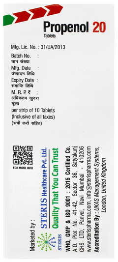 Propenol 20 Tablet 10 Propenol 20 Tablet 10