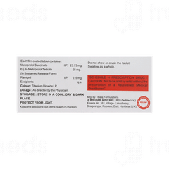Metoheal Xl R 25/2.5 Tablet 10 Metoheal Xl R 25/2.5 Tablet 10