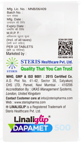 Linaliglip Dapamet 500 Tablet 10