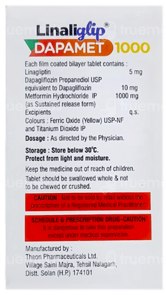 Linaliglip Dapamet 1000 Tablet 10