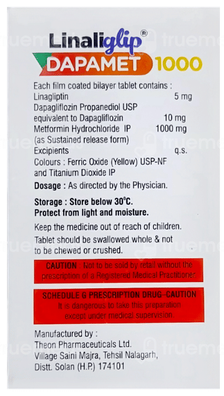 Linaliglip Dapamet 1000 Tablet 10