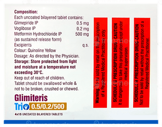 Glimiteris Trio 0.5/0.2/500 Tablet 15