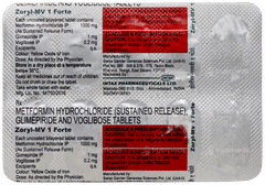 Zoryl Mv 1 Forte Tablet 10 Zoryl Mv 1 Forte Tablet 10