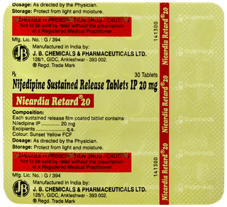 Nicardia Retard 20 Tablet 30
