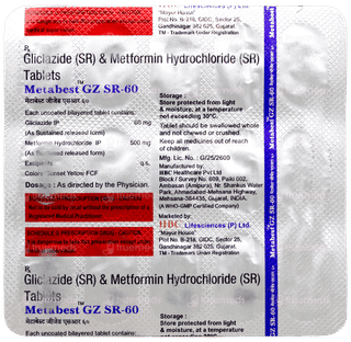 Metabest Gz Sr 60 Tablet 15