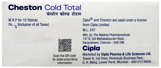 Cheston Cold Total Tablet Sr 10