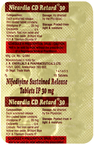 Nicardia Cd Retard 30 Tablet 15