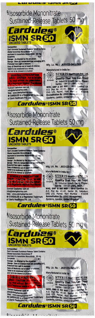 Cardules Ismn Sr 50 Tablet 10