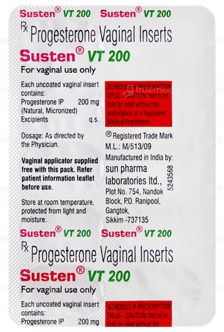 Susten Vt 200 Vaginal Tablet 10