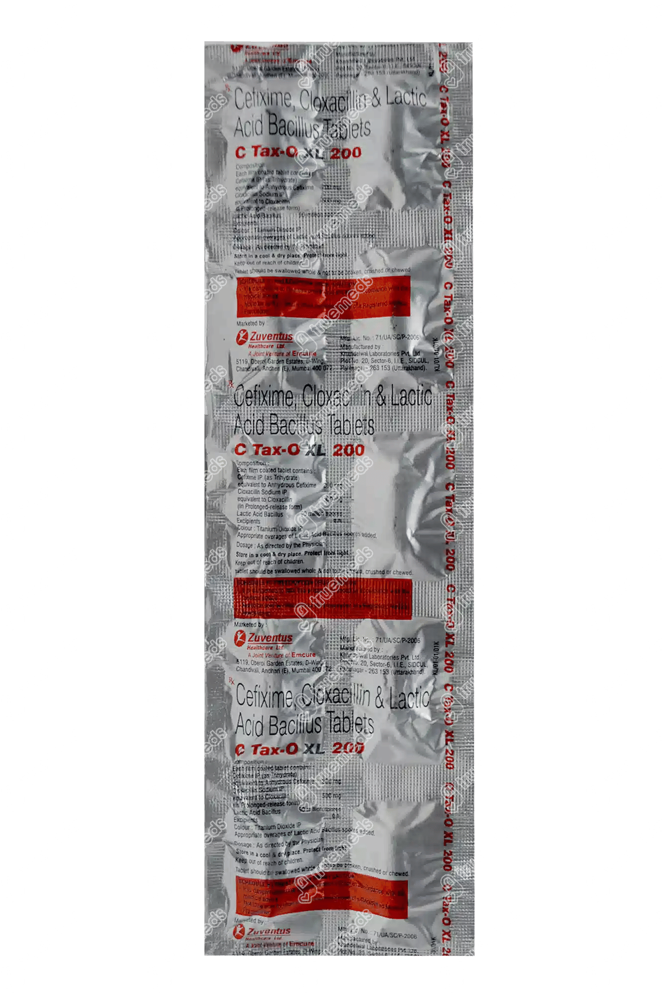 C Tax O Xl 200500 Mg90 M Tablet Xl 10 - Uses, Side Effects, Dosage ...