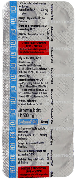 Gluformin 500 Tablet 10