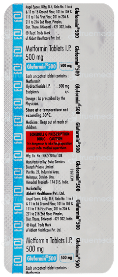 Gluformin 500 Tablet 10